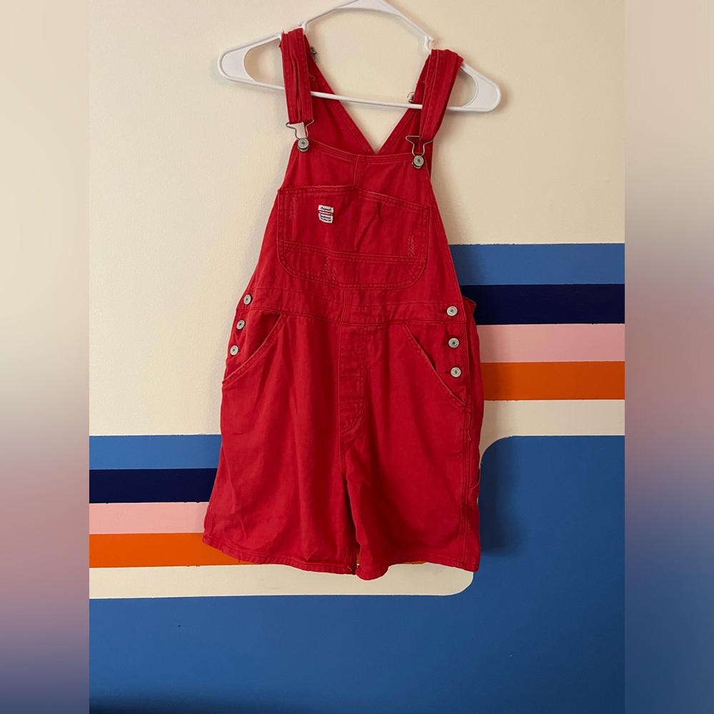 Vintage red Original Unionbay short overalls